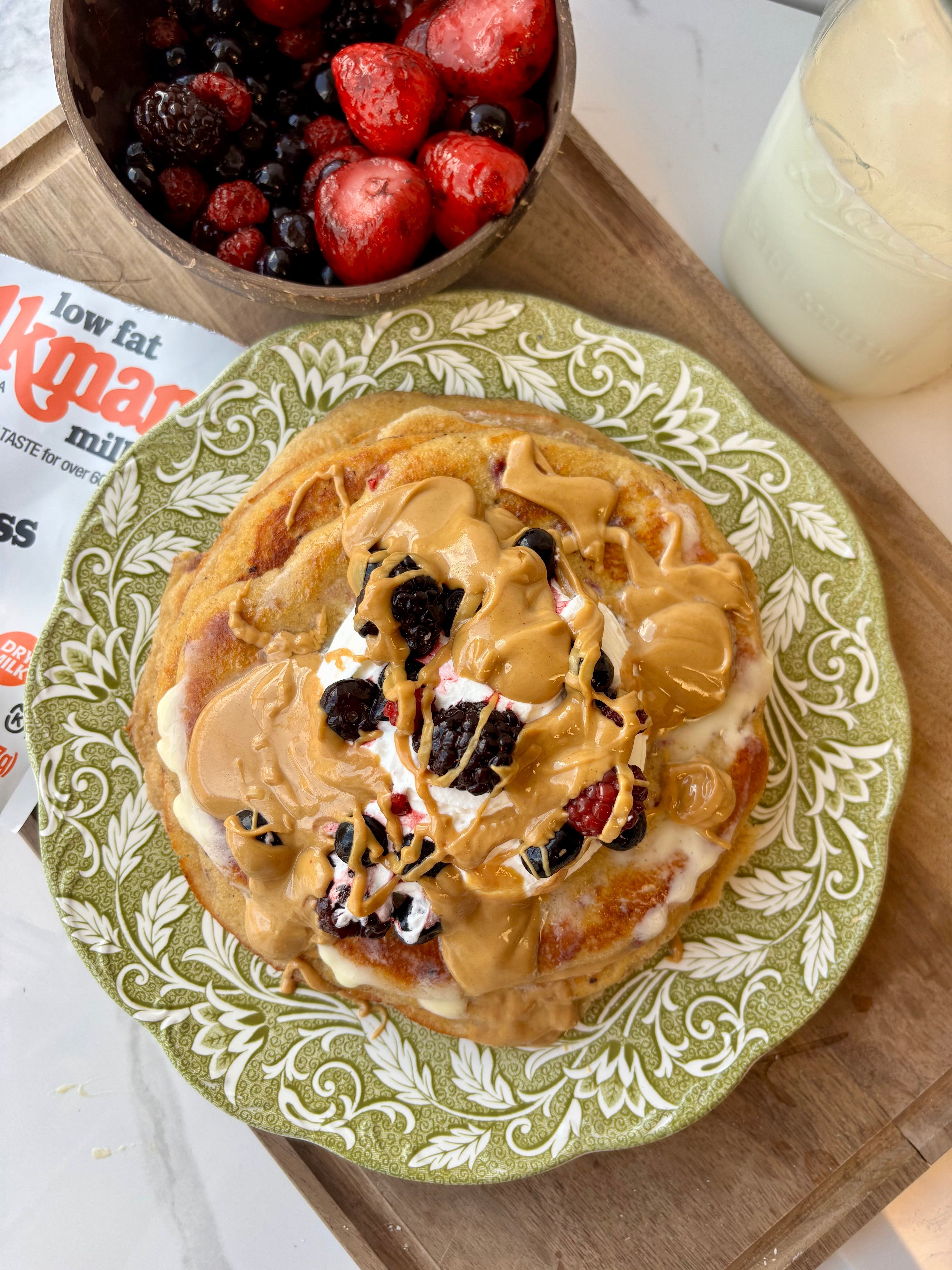 Milkman Milk Blueberry Peanut Butter Protein Pancakes